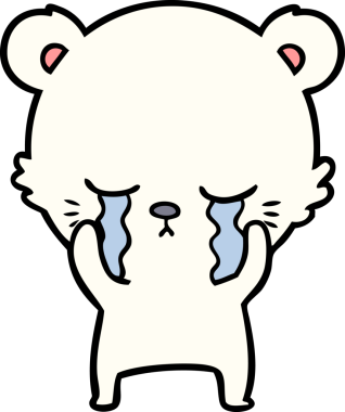 Ağlayan kutup ayısı bir insan tarafından çizilmiş.