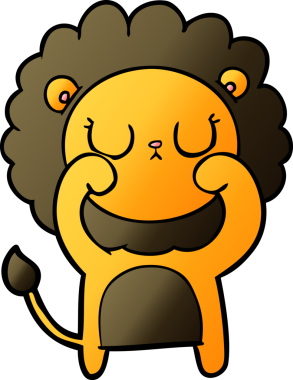 Bir insan tarafından çizilmiş çizgi film aslanı.