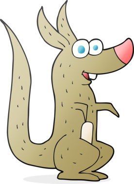 Bir insan tarafından çizilmiş serbest çizim kanguru.