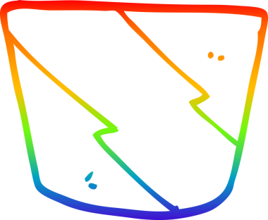 Gökkuşağı gradyan çizgi çizimi bir insan tarafından çizilmiş kek kabı