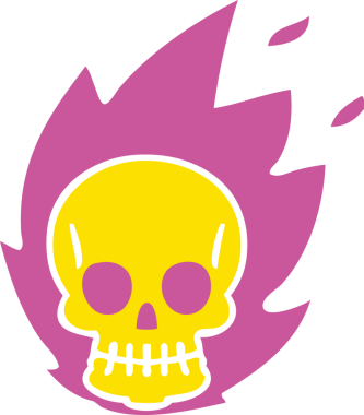 Bir insan tarafından çizilmiş tuhaf bir kafatası.