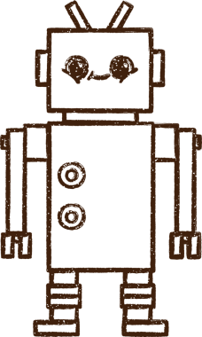 Robot Kömür Bir insan tarafından çizilmiş