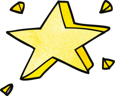 Bir insan tarafından çizilmiş sarı yıldızları karala