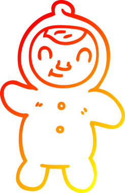 Bir insan tarafından çizilmiş insan bebeğinin sıcak çizgi çizimi