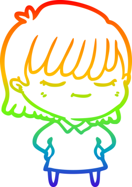 gökkuşağı gradyan çizimi bir insan tarafından çizilmiş bir karikatür kadın