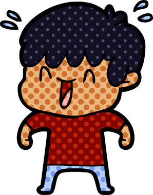 Bir insan tarafından çizilmiş gülen çocuk.