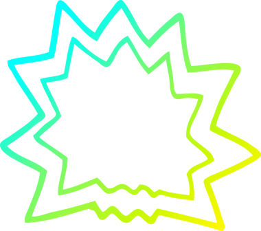 Bir insanın çizdiği karikatür patlamasının soğuk gradyan çizgisi.