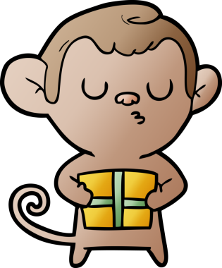 Bir insan tarafından çizilmiş çizgi maymun.