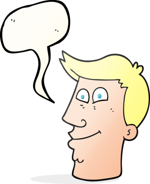 Bir insan tarafından çizilmiş serbest konuşma balonu erkek yüzü