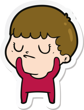 Bir insan tarafından çizilmiş huysuz bir çocuğun çıkartması.