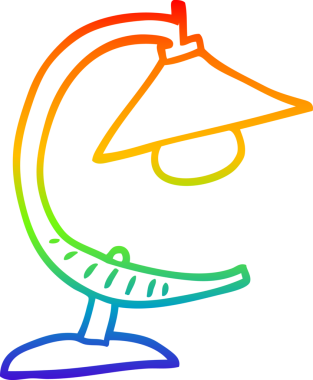 Bir insan tarafından çizilmiş bir çizgi masa lambası çizimi.