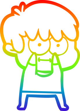 gökkuşağı gradyanı çizimi bir insan tarafından çizilmiş mutlu bir çizgi film adamı