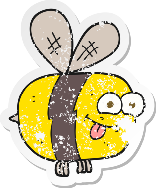 Bir insan tarafından çizilmiş bir çizgi filmin gerilimli çıkartması.