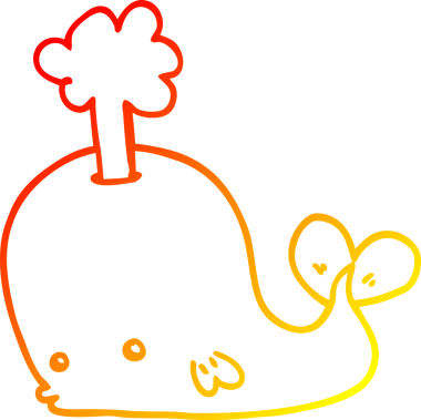 Bir insan tarafından çizilmiş karikatür balinası çizimi