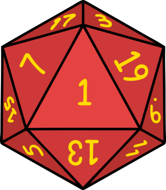 Retro Dövme Biçimi Doğal 1D20 zar bir insan tarafından çizildi