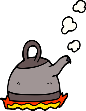 Bir insan tarafından çizilmiş karikatür kazanı.