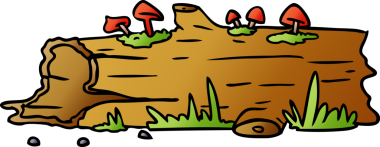 Bir insan tarafından çizilmiş ağaç kütüğünün gradyan karikatürü.