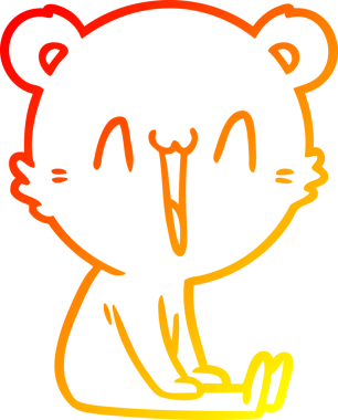 Bir insan tarafından çizilen mutlu ayı karikatürünü çiziyorum.