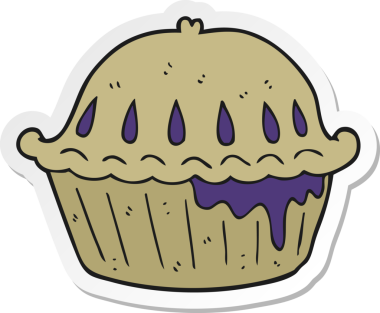 Bir insan tarafından çizilmiş bir karikatür pastasının etiketi.