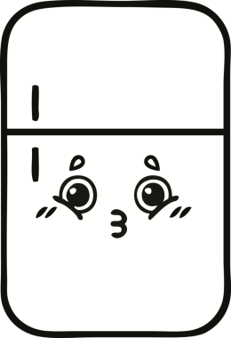 Bir insan tarafından çizilmiş buz dolabı karikatürü.