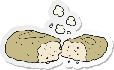 Bir insan tarafından çizilmiş bir ekmek etiketi.