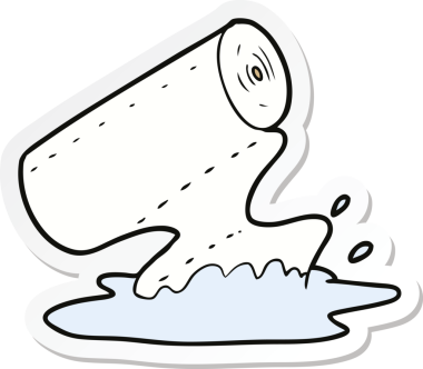 Bir insan tarafından çizilmiş mutfak havlusunun çıkartması.