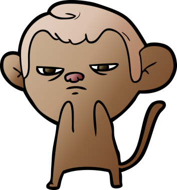 Bir insan tarafından çizilmiş çizgi maymun.