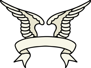 Bir insan tarafından çizilmiş geleneksel bir kanat dövmesi.