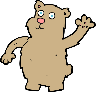 Bir insan tarafından çizilmiş bir çizgi film ayısı.