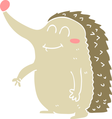 Kirpinin bir insan tarafından çizilmiş düz renk çizimi