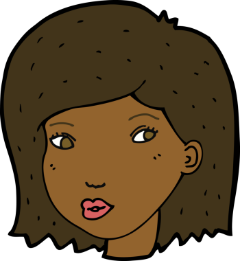 Bir insan tarafından çizilmiş bir kadın yüzü.