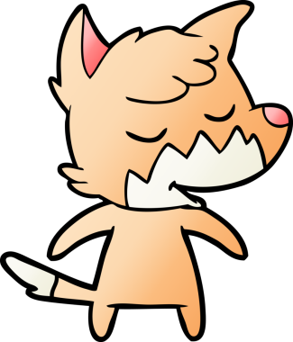 Bir insan tarafından çizilmiş dost canlısı çizgi film tilkisi