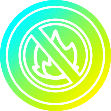 Bir insan tarafından çizilmiş serin eğimli alevli dairesel simge yok