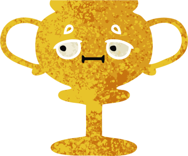 Bir insan tarafından çizilmiş bir kupanın retro illüstrasyon tarzı karikatürü