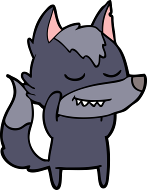 Bir insan tarafından çizilmiş dost canlısı bir kurt.