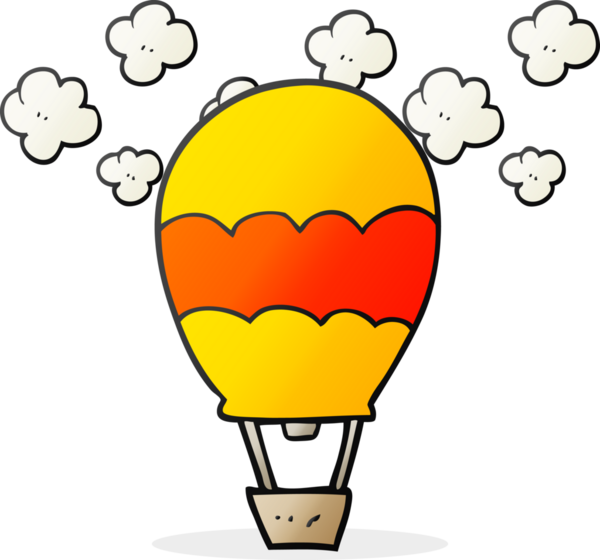 Bir insan tarafından çizilmiş serbest çizim sıcak hava balonu.