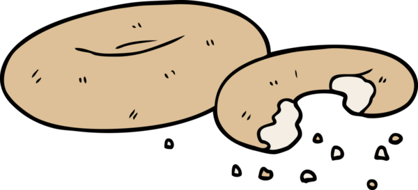 Bir insan tarafından çizilmiş bir simit.