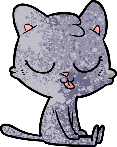 Bir insan tarafından çizilmiş çizgi film kedisi.