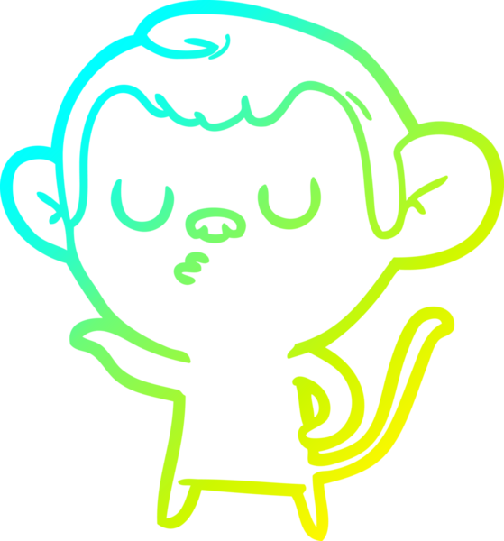 Bir insan tarafından çizilmiş bir çizgi maymun çizimi.