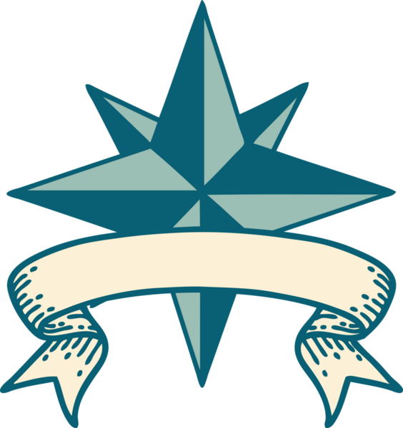 Bir insan tarafından çizilmiş geleneksel bir yıldız dövmesi