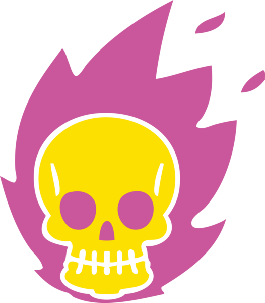 Bir insan tarafından çizilmiş tuhaf bir kafatası.