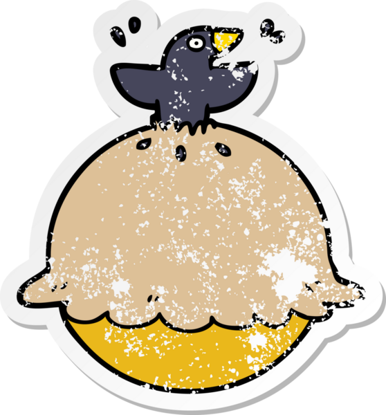 Bir insan tarafından çizilmiş bir turtanın içindeki karatavuğun sıkıntılı çıkartması.