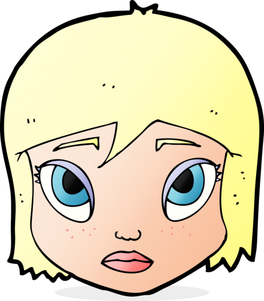 Bir insan tarafından çizilmiş bir kadın yüzü.