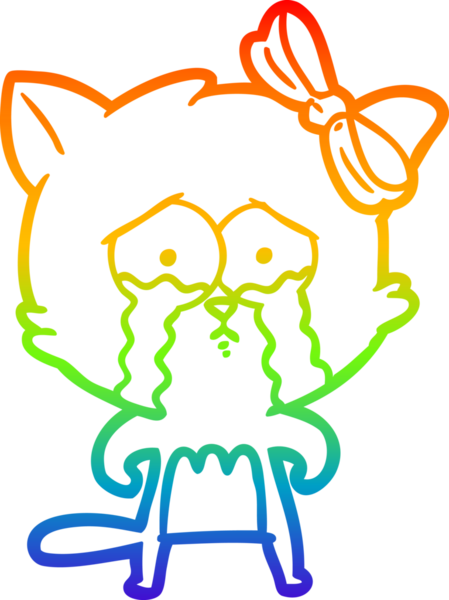 gökkuşağı gradyanı çizimi bir insan tarafından çizilmiş çizgi film kedisi