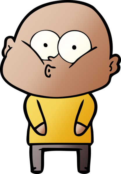 Bir insan tarafından çizilmiş kel bir adam.