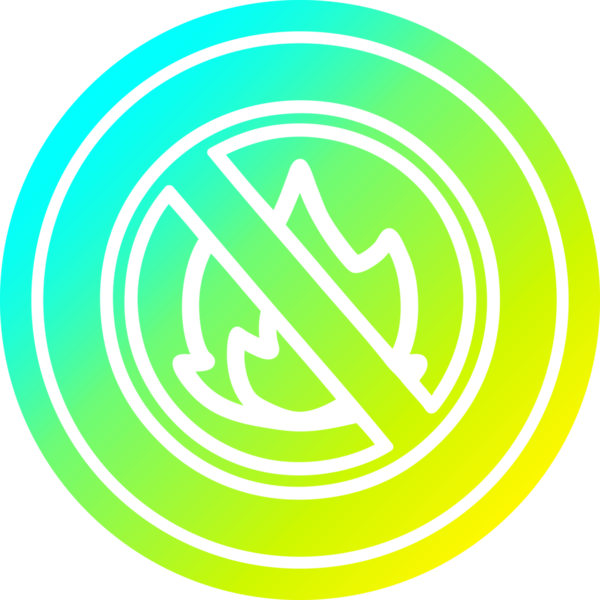 Bir insan tarafından çizilmiş serin eğimli alevli dairesel simge yok