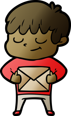 Bir insan tarafından çizilmiş mutlu çocuk çizgi filmi.