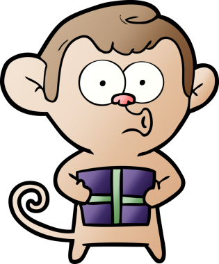 Bir insan tarafından çizilmiş Noel Maymunu çizgi filmi