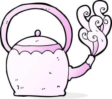 Bir insan tarafından çizilmiş çay demliği.