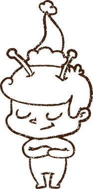 Bir insan tarafından çizilen Noel Uzaylı Kömürü